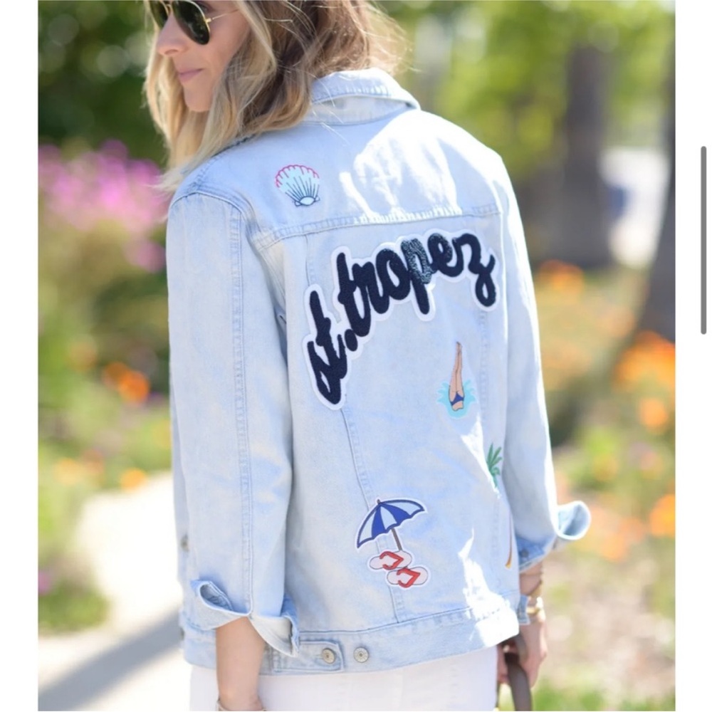 Rails St. Tropez Knox Distressed Light Blue Denim Jean Jacket Size XS Small